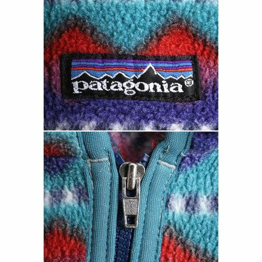 patagonia(パタゴニア)の90s USA製 91年製 パタゴニア ネイティブ フリース パーカー ジャケット キッズ ベビー 18M 80cm 程 PATAGONIA フルジップ 旧タグ 赤ちゃん キッズ/ベビー/マタニティのベビー服(~85cm)(ジャケット/コート)の商品写真