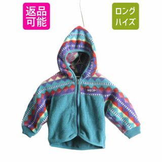 パタゴニア(patagonia)の90s USA製 91年製 パタゴニア ネイティブ フリース パーカー ジャケット キッズ ベビー 18M 80cm 程 PATAGONIA フルジップ 旧タグ 赤ちゃん(ジャケット/コート)