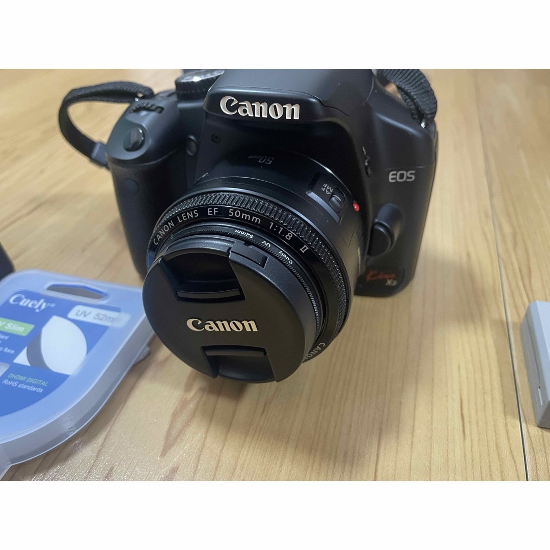 Canon(キヤノン)のcanon eos kiss x2 50mm単焦点レンズ スマホ/家電/カメラのカメラ(デジタル一眼)の商品写真