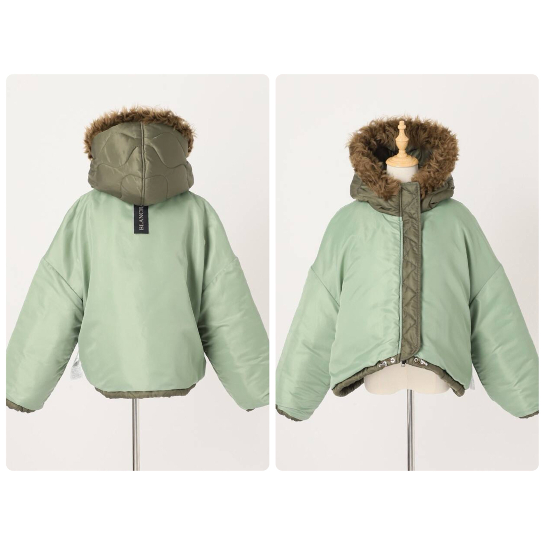 DEUXIEME CLASSE(ドゥーズィエムクラス)の今季★BLANCHA Nylon fabric shearling bomber レディースのジャケット/アウター(ブルゾン)の商品写真