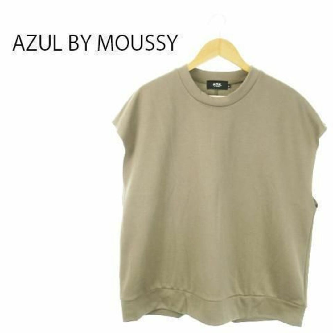 AZUL by moussy(アズールバイマウジー)のアズールバイマウジー プルオーバーベストポンチ素材 M 茶 230728AH9A メンズのトップス(ベスト)の商品写真