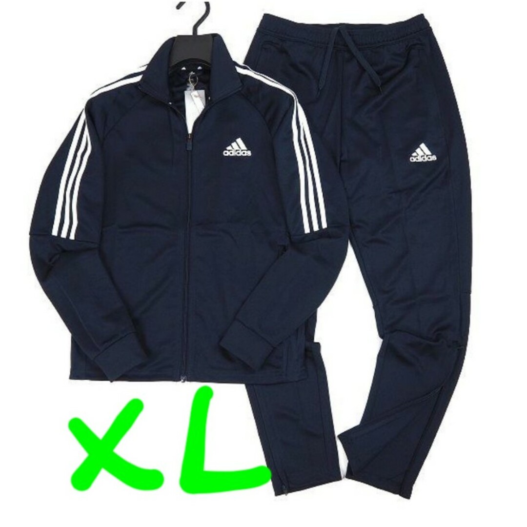 新品 М アディダス adidasジャージ ジップジャケット＆長ズボンセット紺