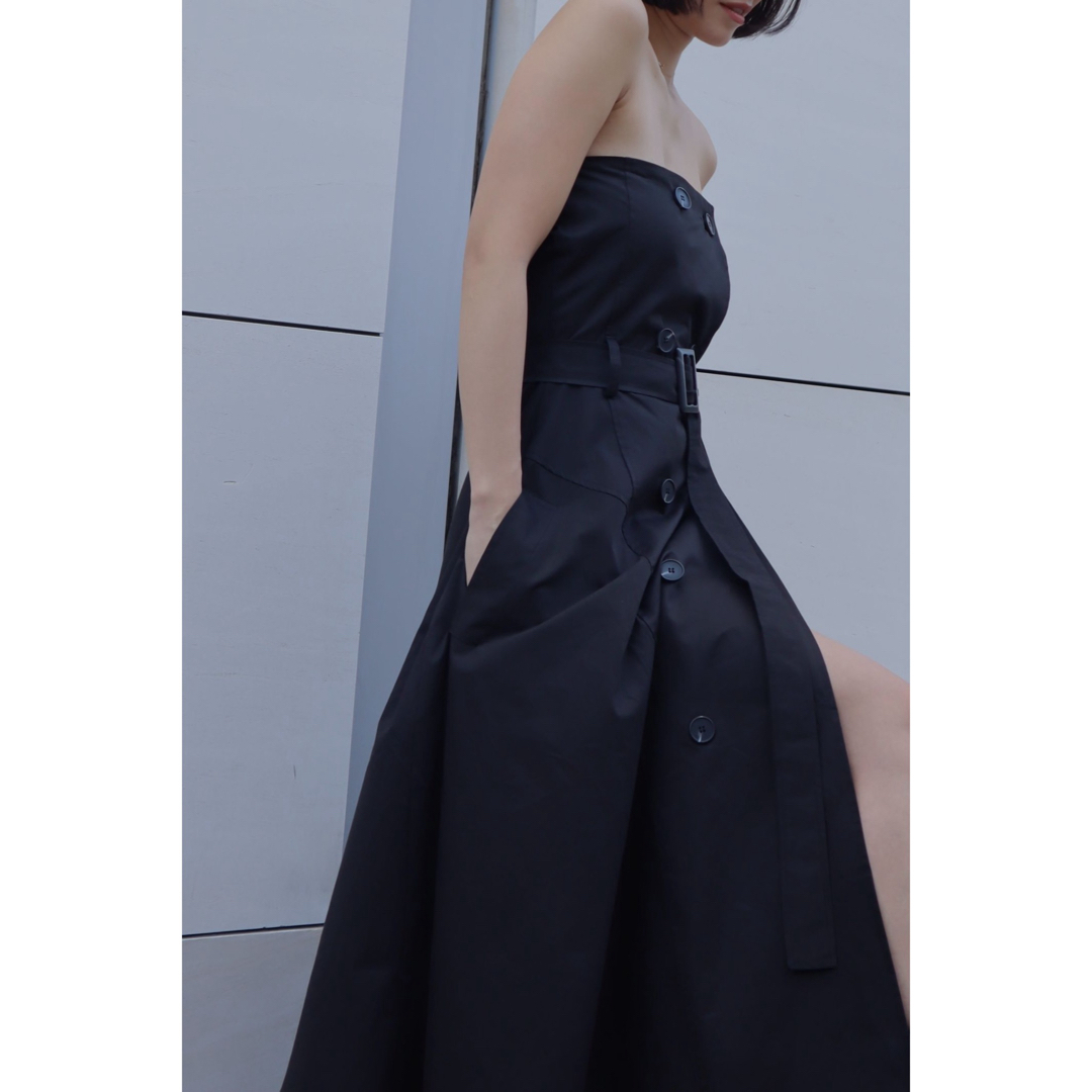 UNITED TOKYO(ユナイテッドトウキョウ)のHELK ヘルク TRENCH BARE DRESS (BLACK) レディースのワンピース(ロングワンピース/マキシワンピース)の商品写真