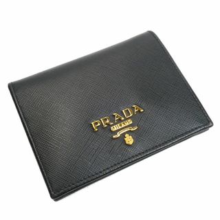 プラダ(PRADA)のPRADA プラダ サフィアーノ メタル 二つ折り財布 ブラック 1MV204 QWA F0002 レディース【中古】(財布)