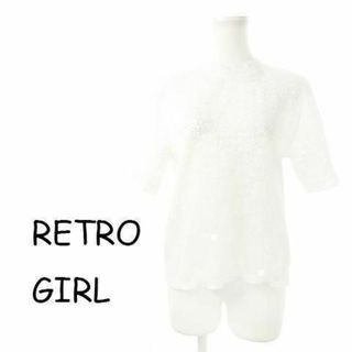 レトロガール(RETRO GIRL)のレトロガール プリーツレースシアーカットソー M 白 230728CK5A(カットソー(半袖/袖なし))