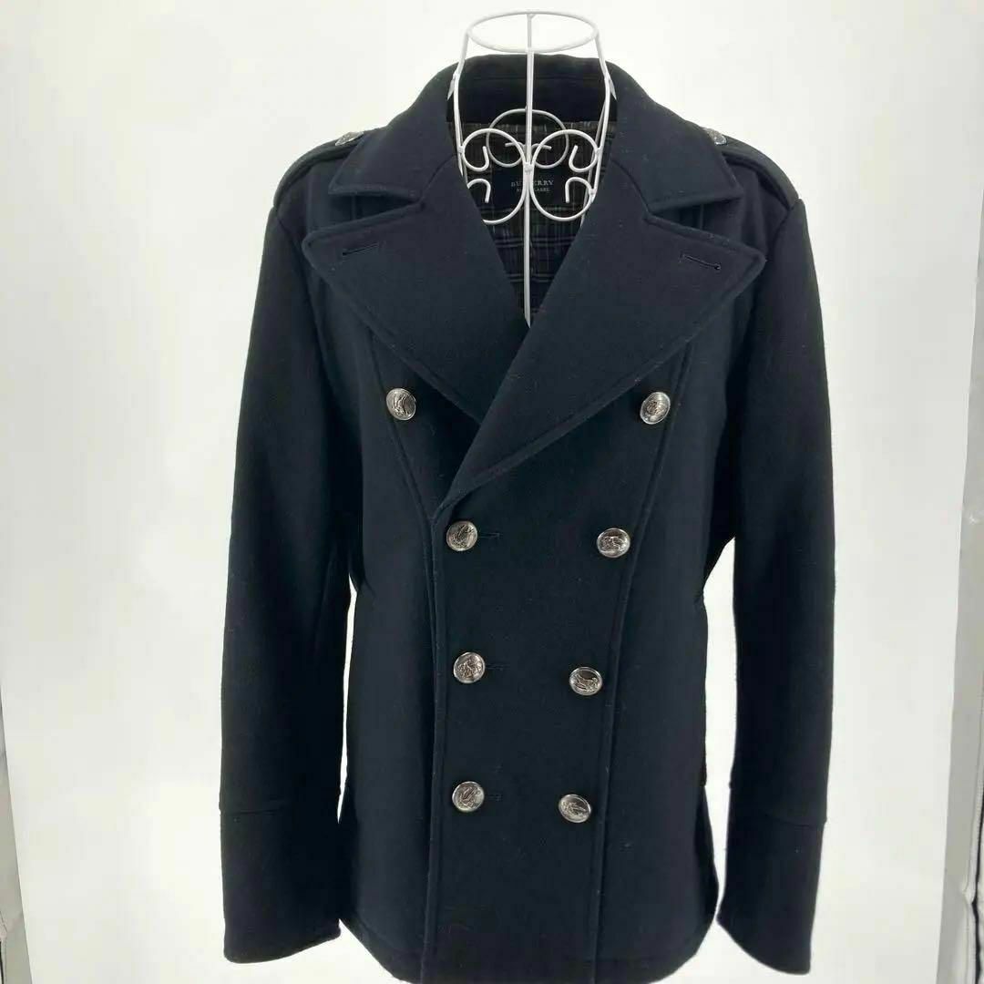 BURBERRY BLACK LABEL(バーバリーブラックレーベル)のBurberry Black label Mサイズ　コート　ブラック メンズのジャケット/アウター(ピーコート)の商品写真