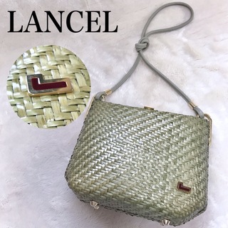 ランセル(LANCEL)の極美品 LANCEL ストロー ショルダーバッグ カゴバッグ クロスボディ(ショルダーバッグ)
