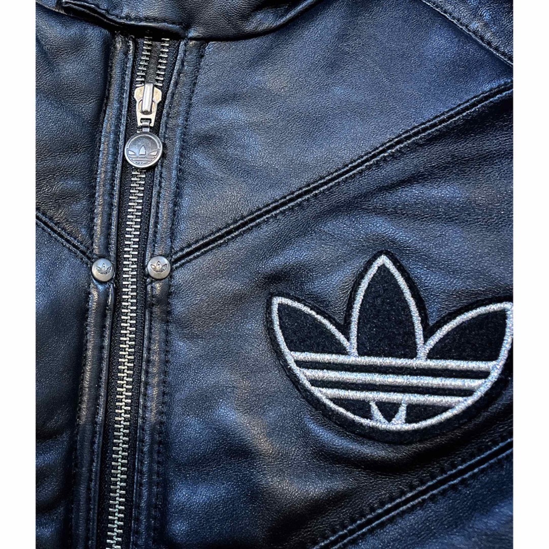 adidas - アディダス ラム レザー 本革 ジャケット ブルゾン adidas - アディダス ラム レザー 本革 ジャケット ブルゾン