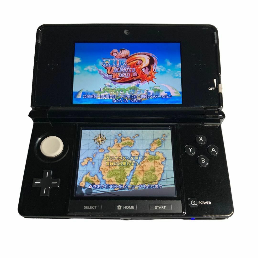 ニンテンドー3DS(ニンテンドー3DS)の【動作確認済】ニンテンドー3DS 　クリアブラック エンタメ/ホビーのゲームソフト/ゲーム機本体(携帯用ゲーム機本体)の商品写真