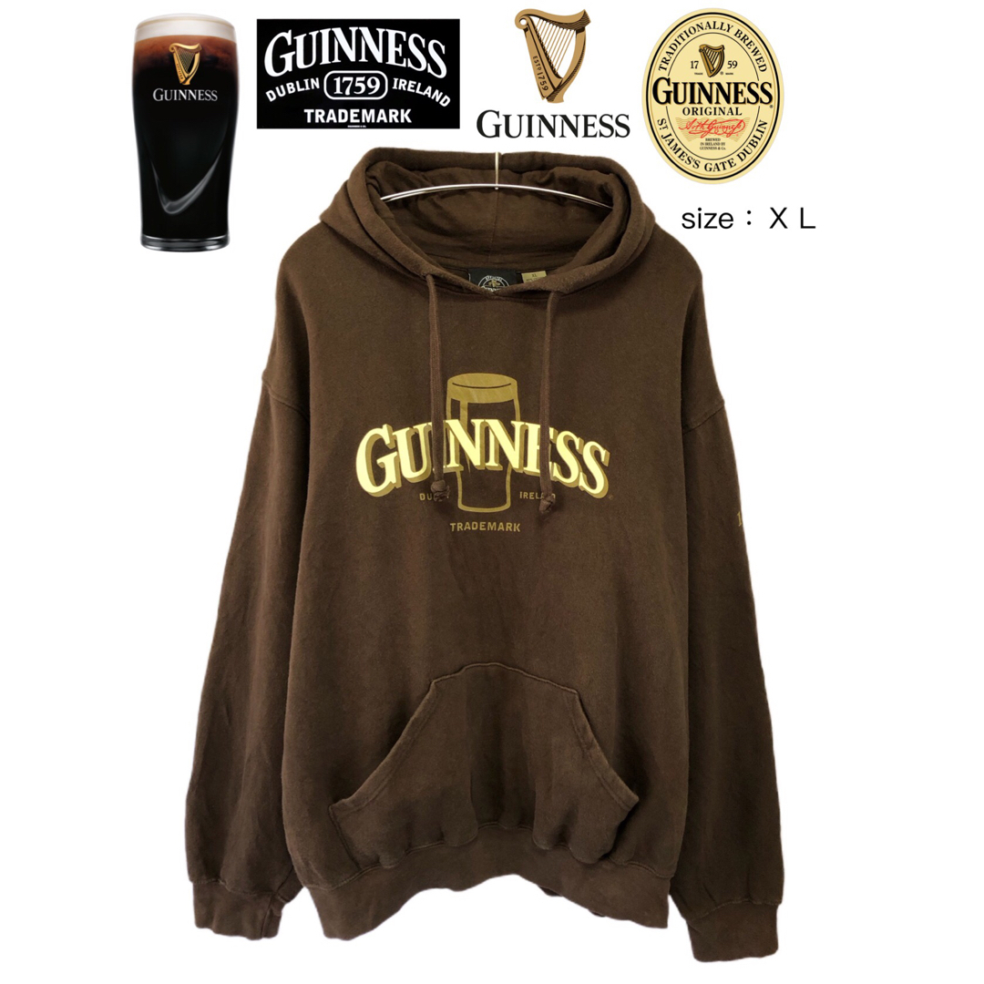 Guinness　ギネス　パーカー　XL　ブラウン　USA古着 メンズのトップス(パーカー)の商品写真