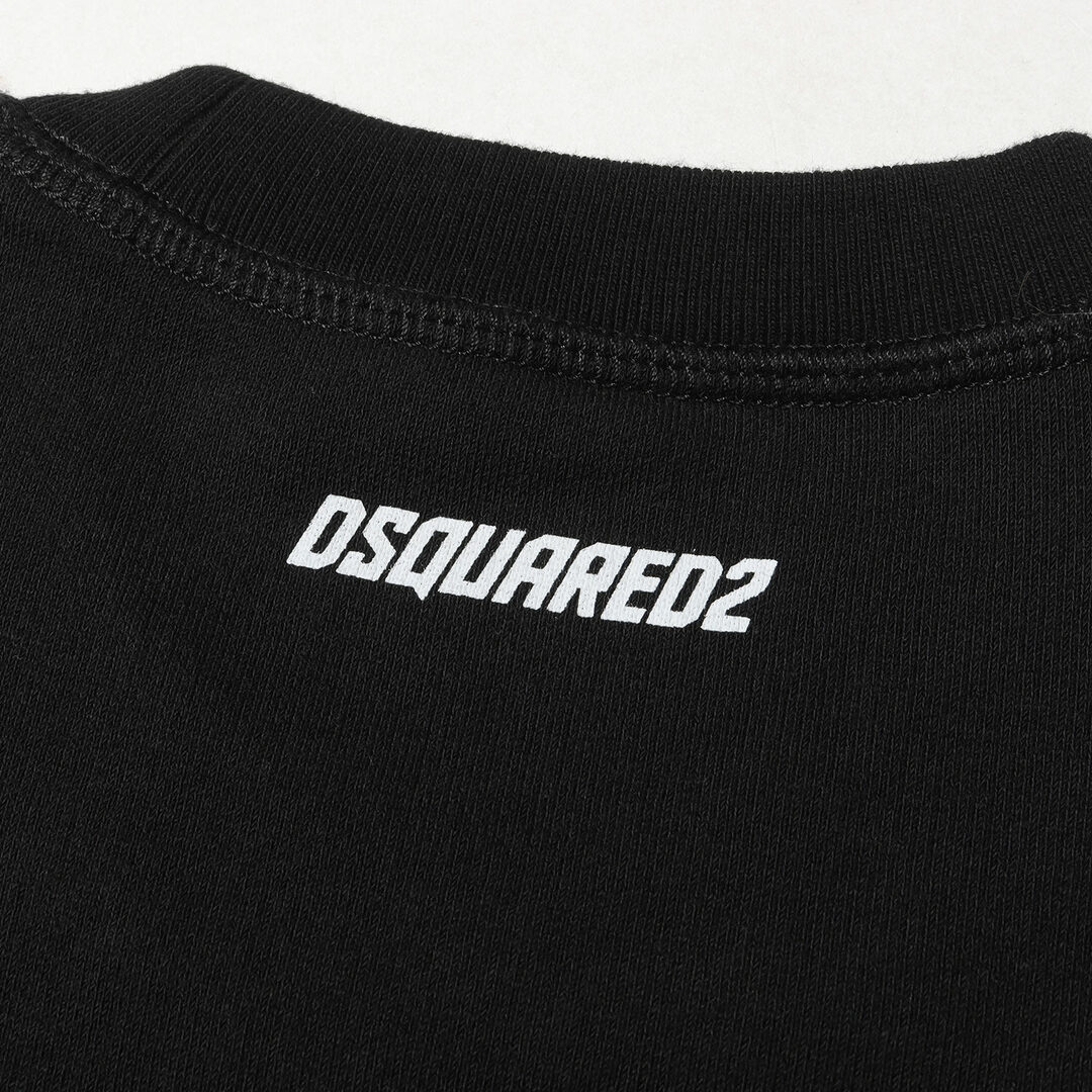 DSQUARED2(ディースクエアード)の美品 DSQUARED2 ディースクエアード スウェット サイズ:XL 22AW グラフィック ロゴ クルーネック スウェットシャツ S74GU0638 S25516 トップス トレーナー プルオーバー 裏起毛 ブラック 黒 イタリア製【メンズ】【中古】 メンズのトップス(スウェット)の商品写真