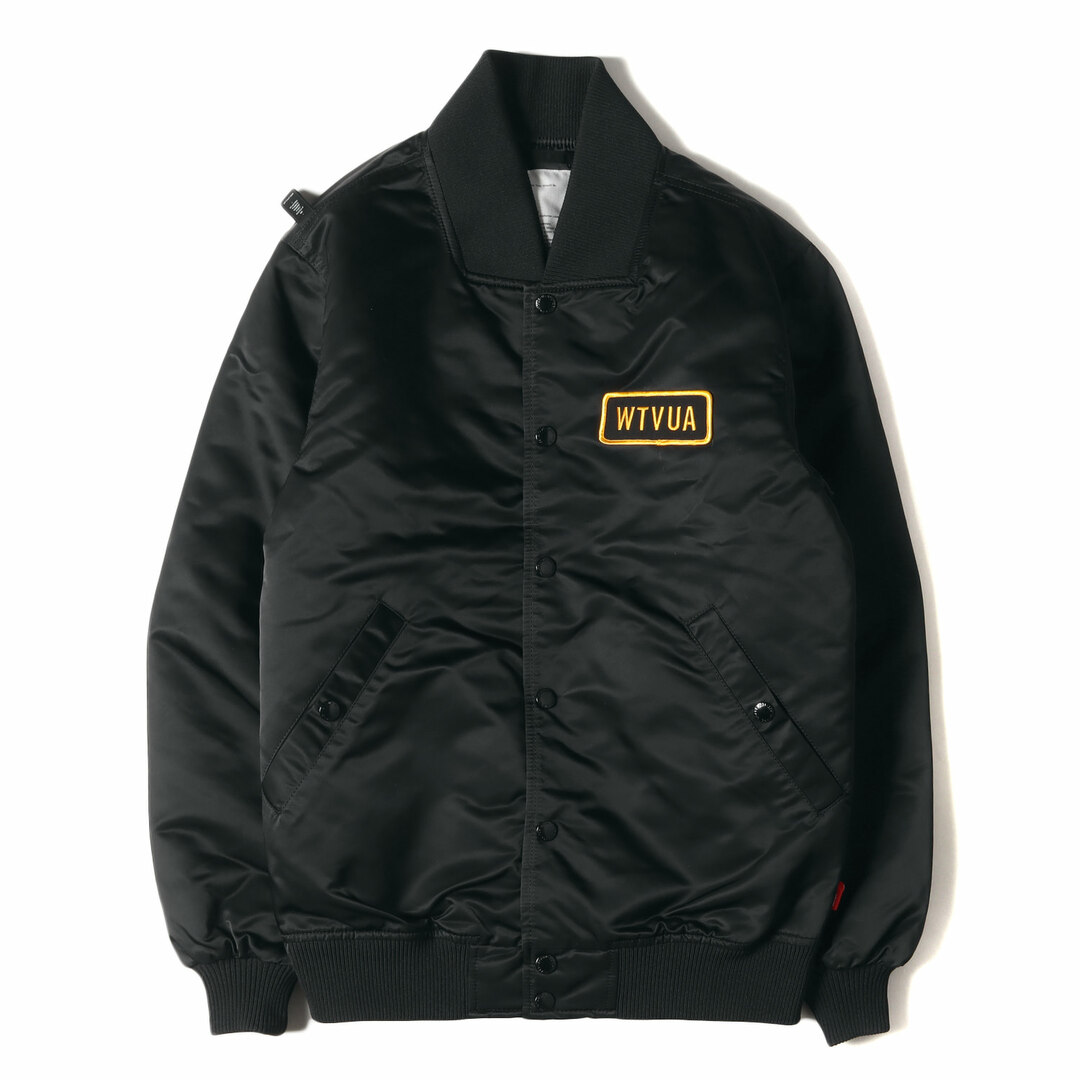 WTAPS ダブルタップス ジャケット サイズ:S WTVUAワッペン チームジャケット サテンスタジャン TEAM JK ブラック 黒 アウター  ブルゾン ジャンパー 上着【メンズ】【中古】