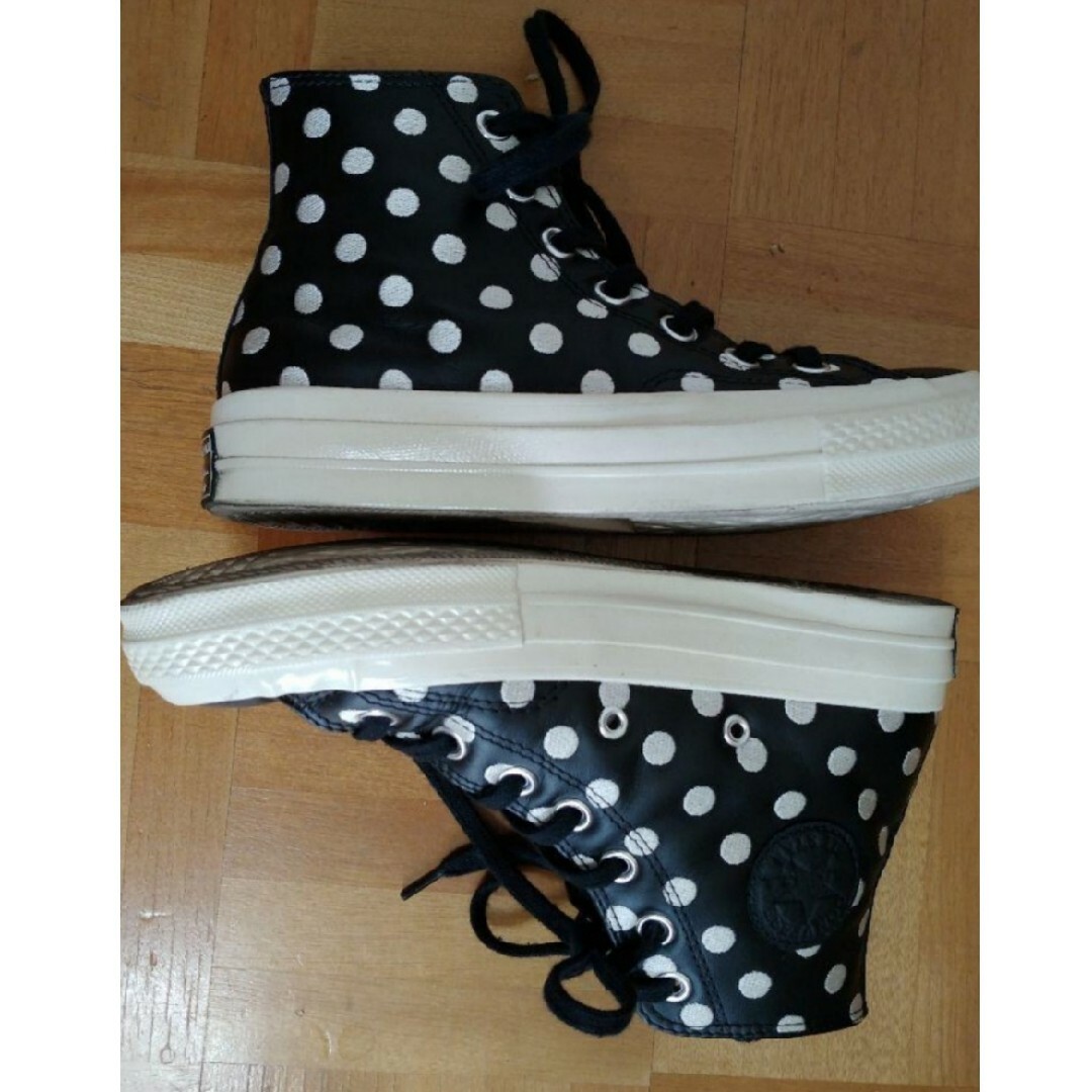 ALL STAR（CONVERSE）(オールスター)のCONVERSE ALL STAR★レザーハイカット／22.5cm美品 レディースの靴/シューズ(スニーカー)の商品写真