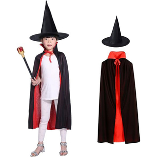 ハロウィンコスプレ 帽子付き 魔女 ハロウィン 魔法師 ヴァンパイア90cm(衣装一式)