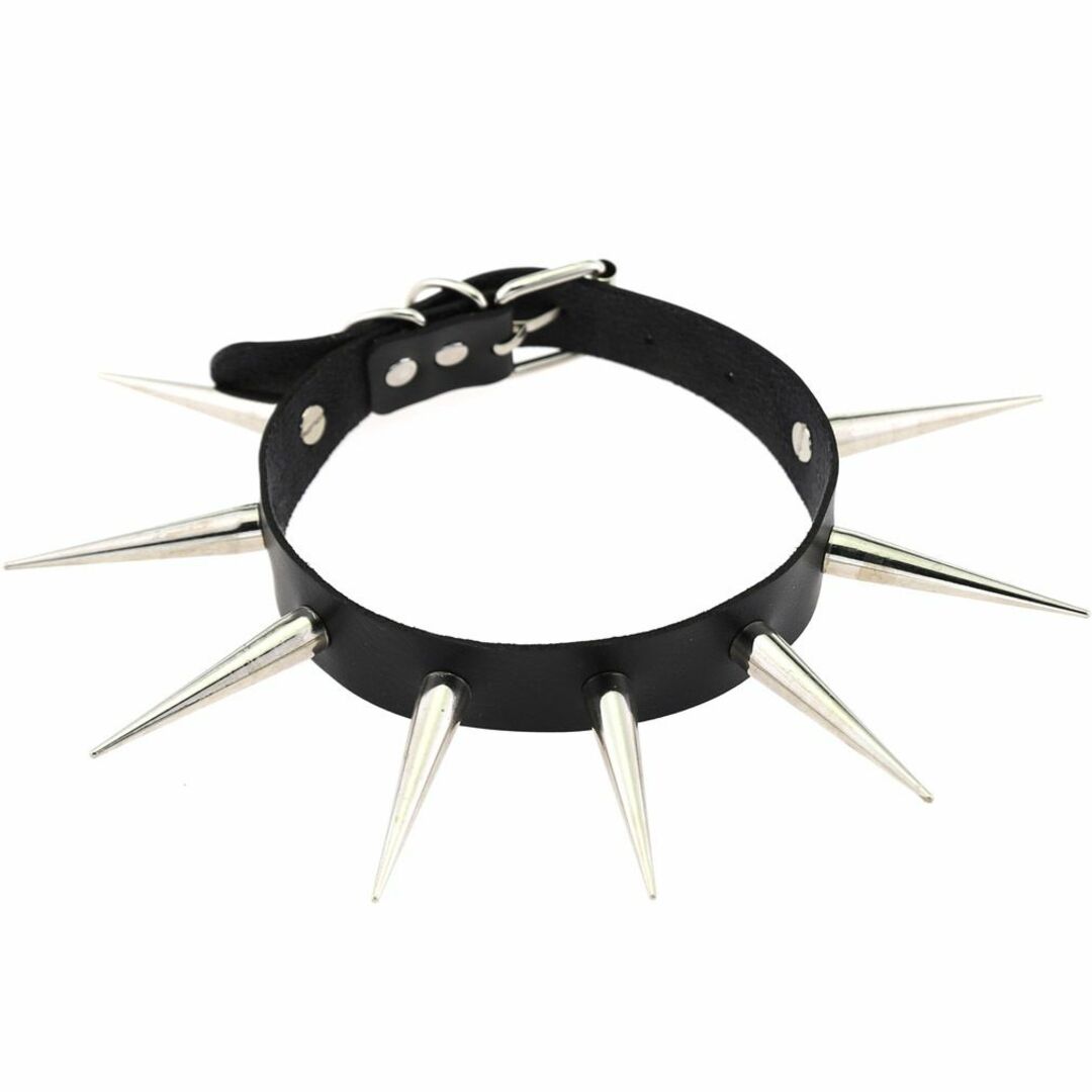 ロングスパイク　スタッズ　チョーカー　ネックレス　ロック　パンク　とげ メンズのアクセサリー(ネックレス)の商品写真
