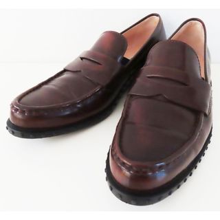 トッズ(TOD'S)のT02 TOD'S トッズ レザー スリッポン ローファー シューズ 37・1/2 ブラウン(ローファー/革靴)