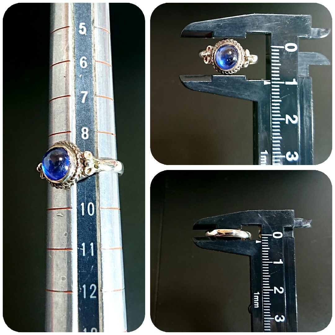 5924 SILVER925 ブルーサファイアリング9号 シルバー925 天然石 レディースのアクセサリー(リング(指輪))の商品写真