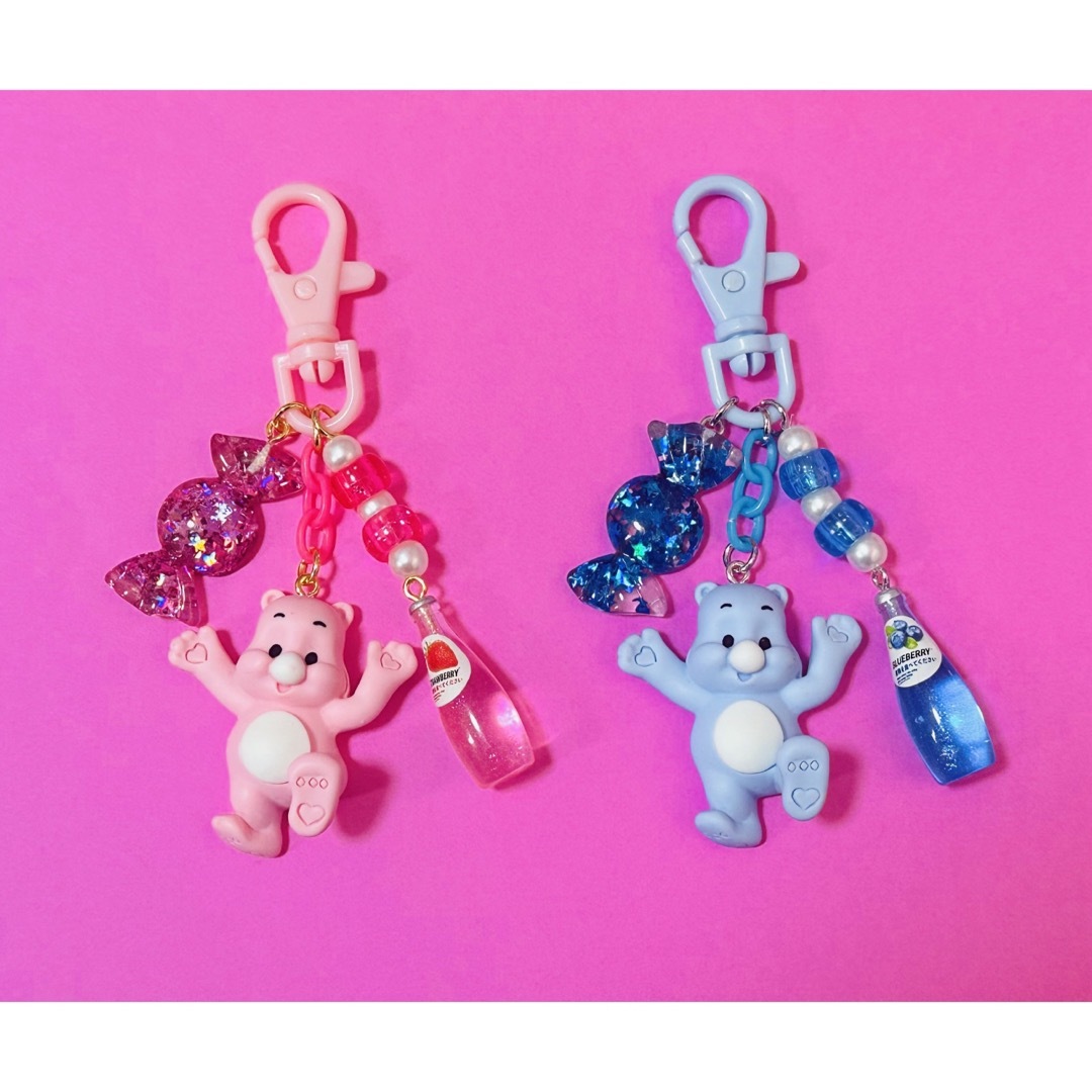 ジャラジャラ キーホルダー ストラップ ハンドメイド 2個セット ジャラジャラ キーホルダー ストラップ ハンドメイド 2個セット