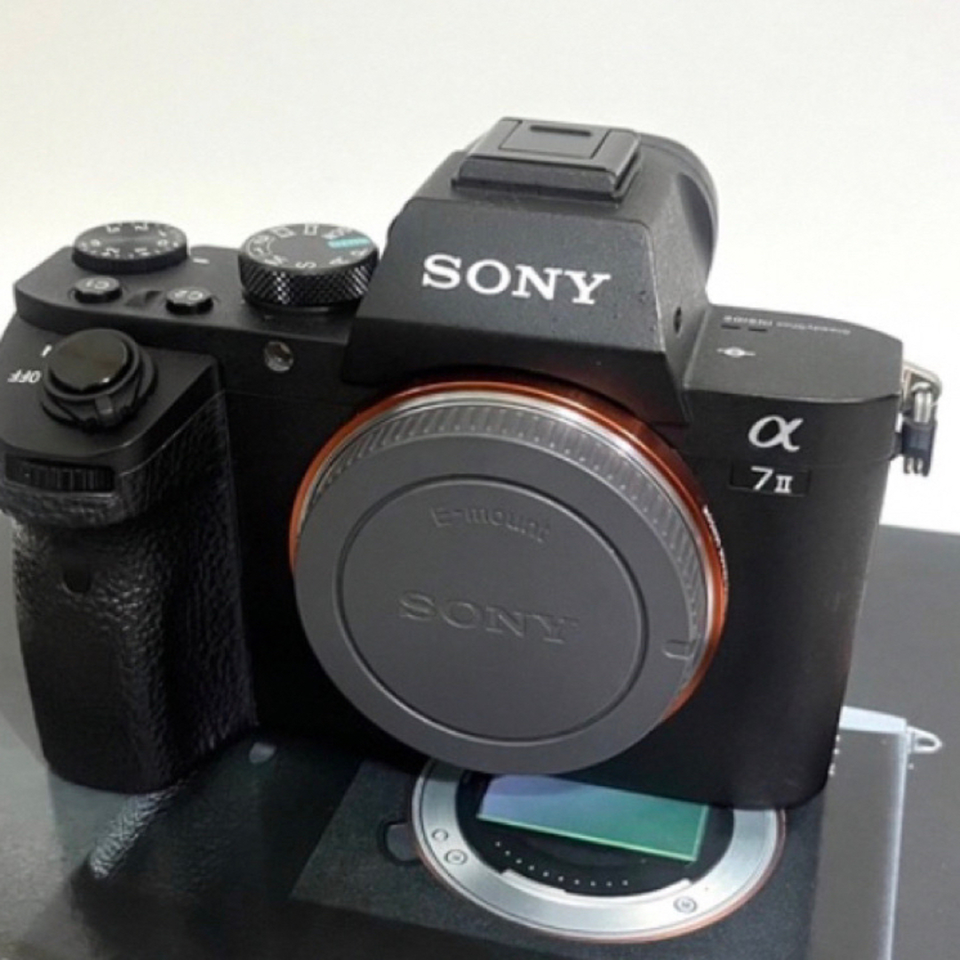 SONY(ソニー)の美品　sony α7ⅱ撮影枚数6,000枚+予備バッテリー スマホ/家電/カメラのカメラ(ミラーレス一眼)の商品写真