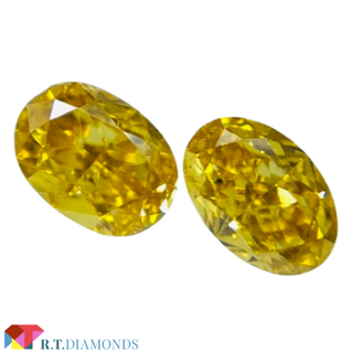 FANCY VIVID ORANGE YELLOW 0.149＆0.174ct(その他)