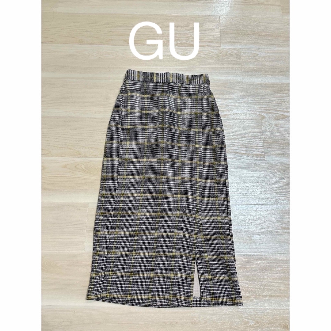 GU(ジーユー)の【美品】GU チェック ナロー ミディ スカート タイト レディースのスカート(ロングスカート)の商品写真