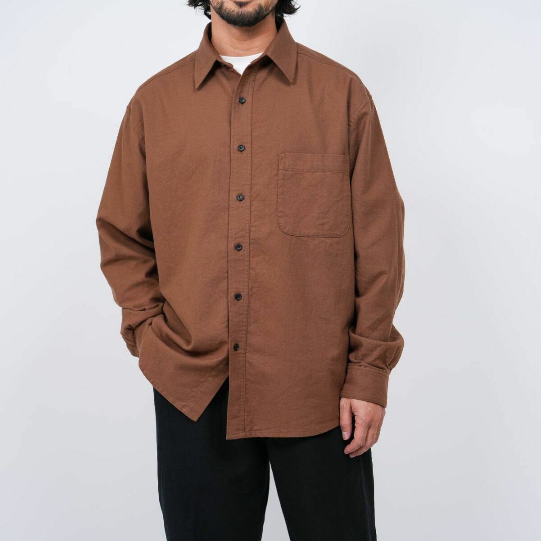 新品 XL OVY Soft Flannel Wide Shirts Brown 新品 XL OVY Soft Flannel Wide Shirts Brown