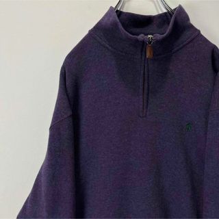 ポロラルフローレン(POLO RALPH LAUREN)のラルフローレン ハーフジップスウェット　トレーナー　ワンポイントロゴ　XL 紫(スウェット)