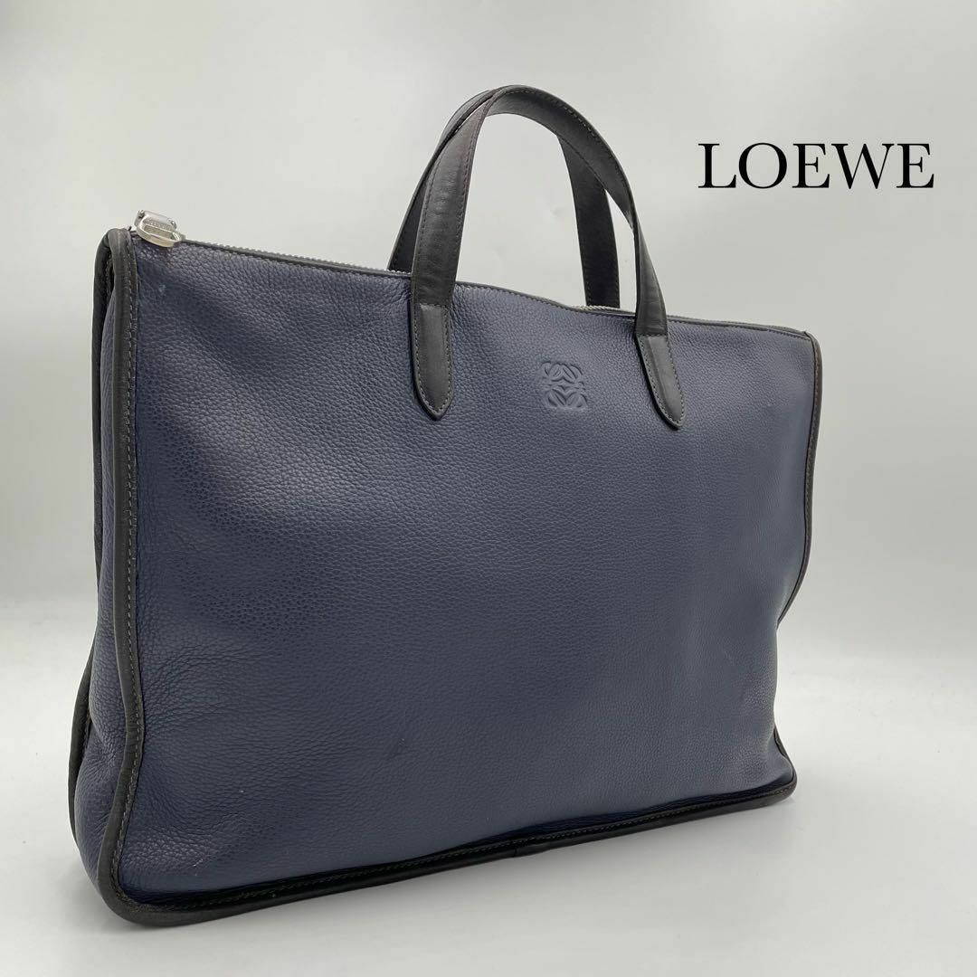 ブラックLOEWE ロエベ  トレド アナグラムロゴ ビジネスバッグ