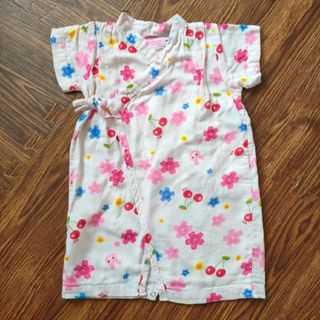 ミキハウス(mikihouse)のミキハウス ホットビスケッツ さくらんぼ 桜 甚平ベビー服　ピンク(甚平/浴衣)