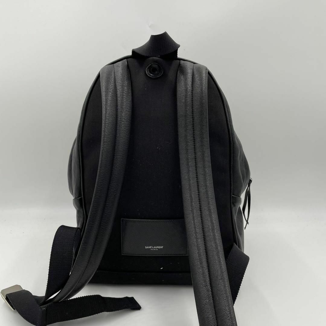 Saint Laurent(サンローラン)の美品✨サンローラン　シティ　リュック　レザー　ロゴ　シルバー金具　ブラック メンズのバッグ(バッグパック/リュック)の商品写真