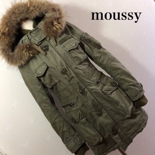 マウジー(moussy)のmoussy 中綿入り ミリタリーラクーンファー コート(ミリタリージャケット)