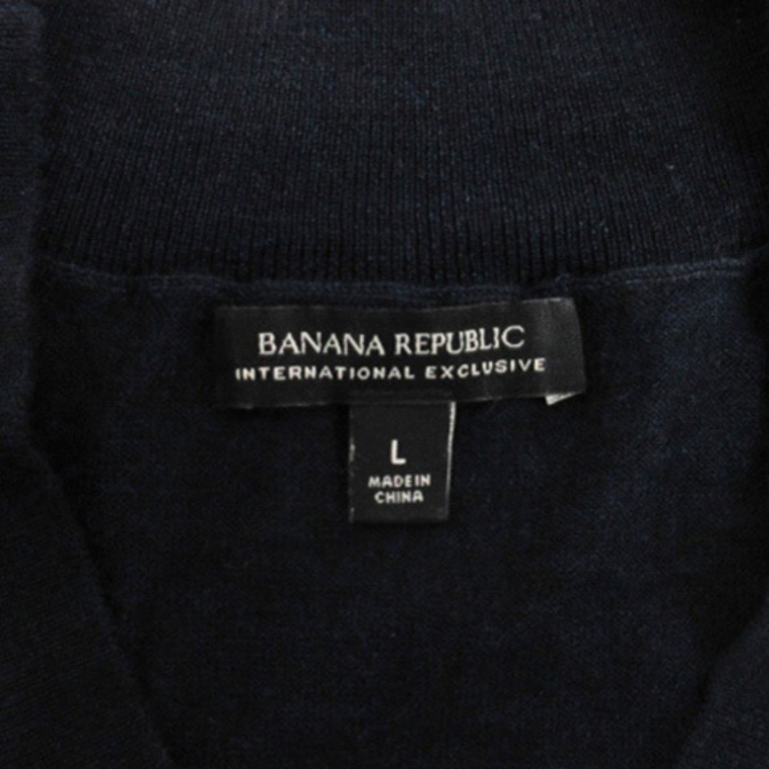 Banana Republic(バナナリパブリック)のバナナリパブリック ニット カットソー 長袖 ウール ネイビー L ■GY31 レディースのトップス(カットソー(長袖/七分))の商品写真