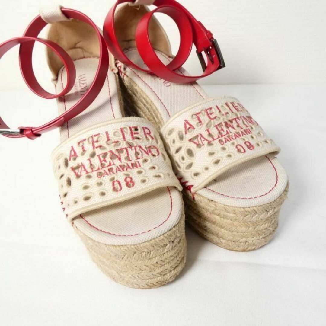 valentino garavani(ヴァレンティノガラヴァーニ)の極美品 VALENTINO GARAVANI ジュート ウェッジソール サンダル レディースの靴/シューズ(サンダル)の商品写真