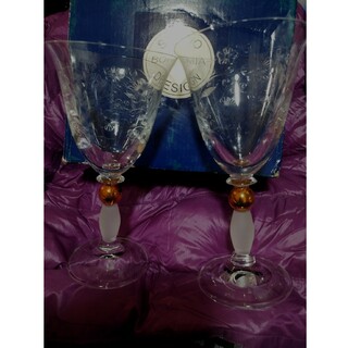 ボヘミア クリスタル(BOHEMIA Cristal)のワイングラスホルダー　ペアー美品未使用品(グラス/カップ)