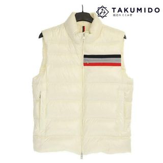 モンクレール(MONCLER)のモンクレール ダウンベスト PARPAILLON C0604 中古 メンズ サイズ3 ホワイト MONCLER 【中古】 | ジャケット ブランド ファッション 服 アウター 秋冬 シンプル 白 ABランク(ダウンベスト)