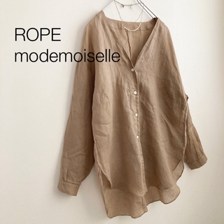ROPE mademoiselle - ★ロペマドモアゼル★麻Vネックオーバーサイズブラウス