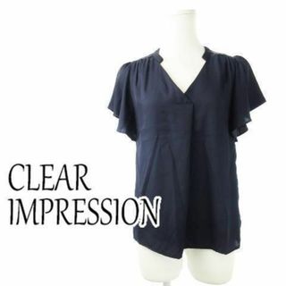 クリアインプレッション(CLEAR IMPRESSION)のクリアインプレッション フリルスリーブブラウス 2 紺 230829CK15A(シャツ/ブラウス(半袖/袖なし))