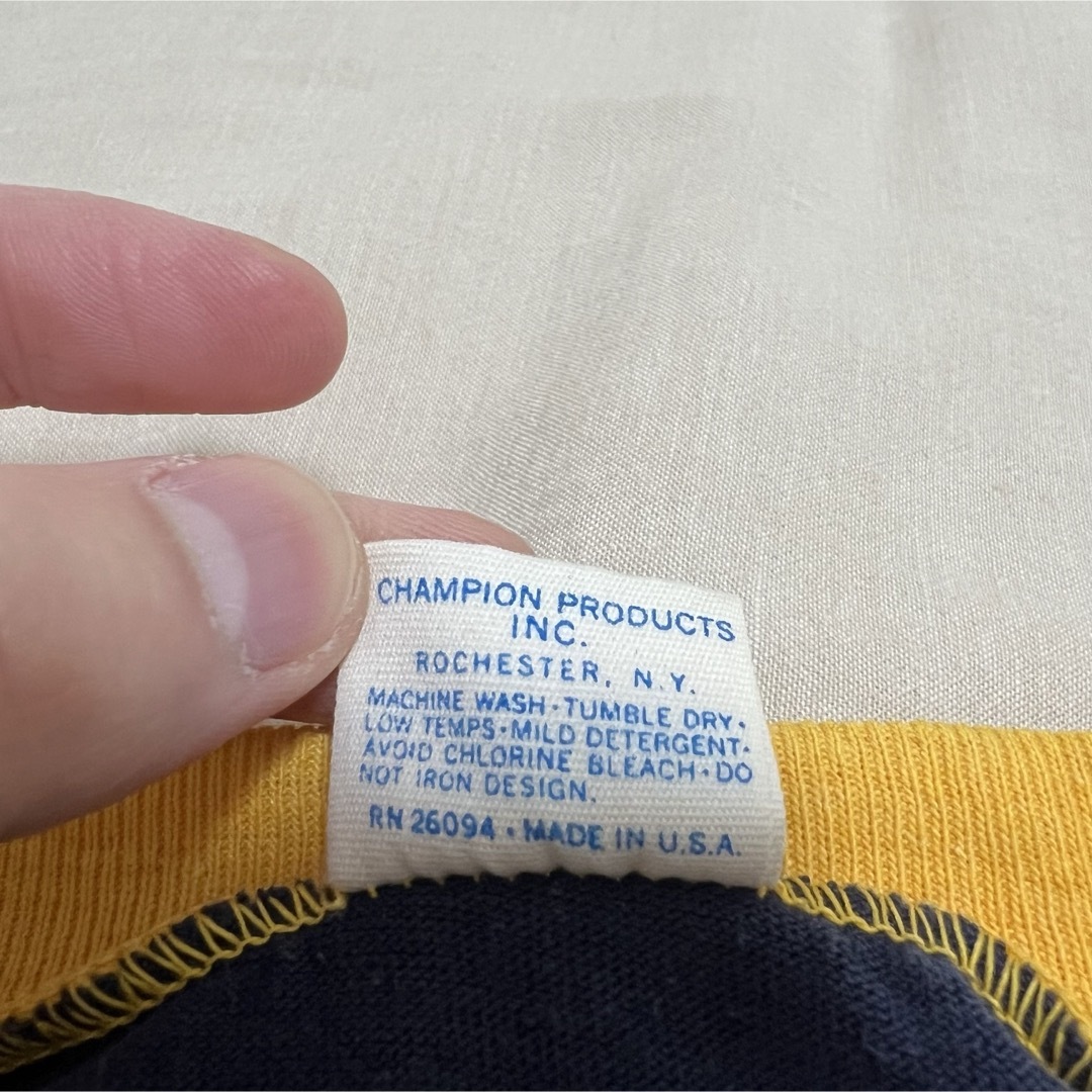 Champion(チャンピオン)の希少 70s後期 USA製 チャンピオン ヴィンテージ リンガーTシャツ XL メンズのトップス(Tシャツ/カットソー(半袖/袖なし))の商品写真