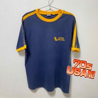 チャンピオン(Champion)の希少 70s後期 USA製 チャンピオン ヴィンテージ リンガーTシャツ XL(Tシャツ/カットソー(半袖/袖なし))