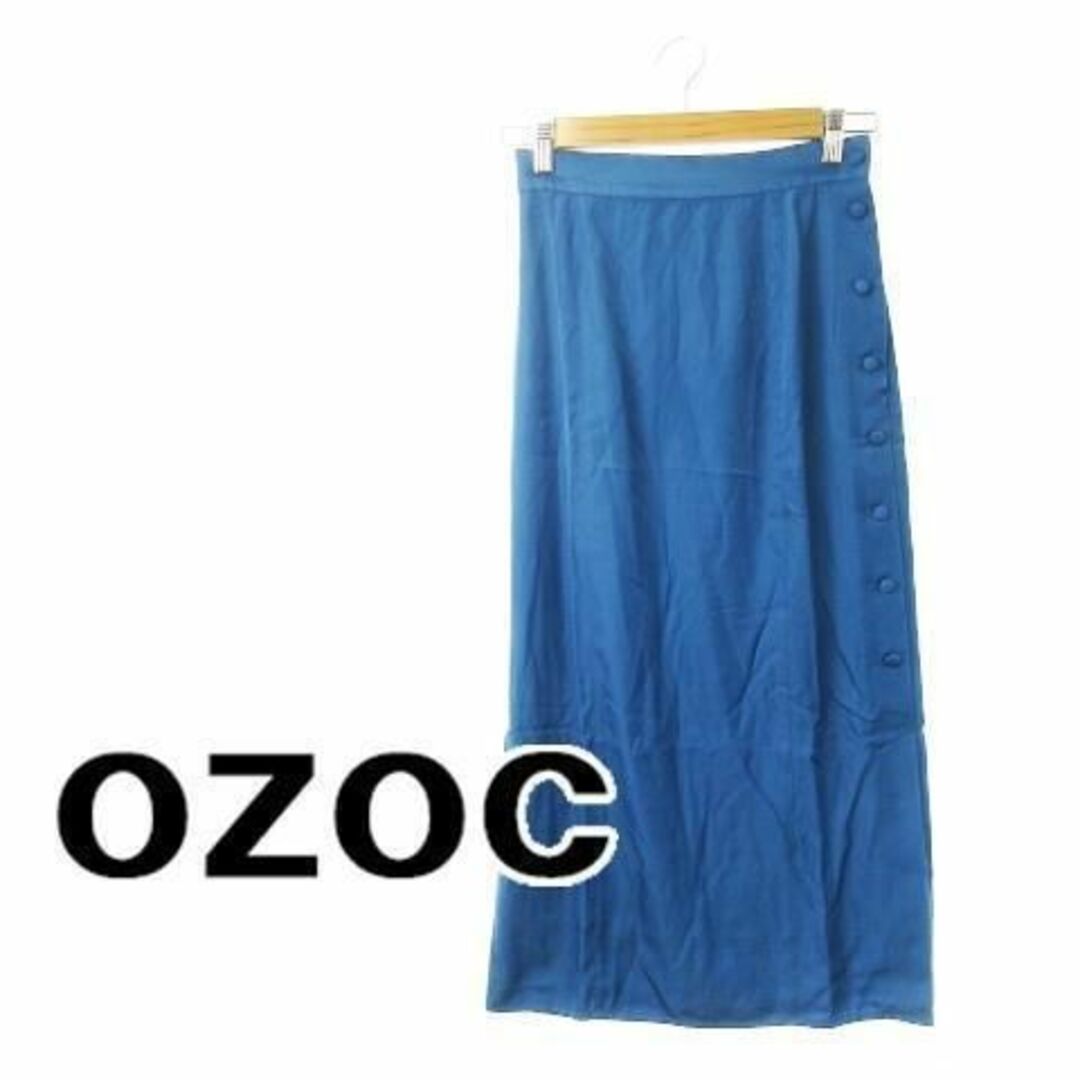 OZOC(オゾック)のオゾック サイドボタンとろみタイトロングSK 38 青 230829CK23A レディースのスカート(ロングスカート)の商品写真