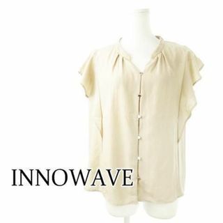 イノウェーブ(innowave)のイノウェーブ フリルスキッパーシャツ 半袖 M ベージュ 230829CK2A(シャツ/ブラウス(半袖/袖なし))