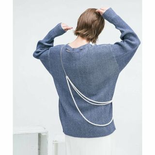 ケービーエフ(KBF)の【NAVY】サイドZIPリブニット(ニット/セーター)