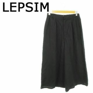 レプシィム(LEPSIM)のレプシィム ガウチョパンツ ワイド ウエストゴム M 黒 230830AO17A(カジュアルパンツ)