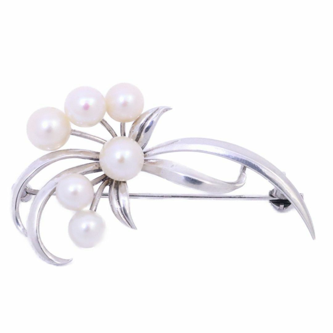 MIKIMOTO ミキモト リーフモチーフ ブローチ シルバー/パール6粒 MIKIMOTO ミキモト リーフモチーフ ブローチ シルバー/パール6粒