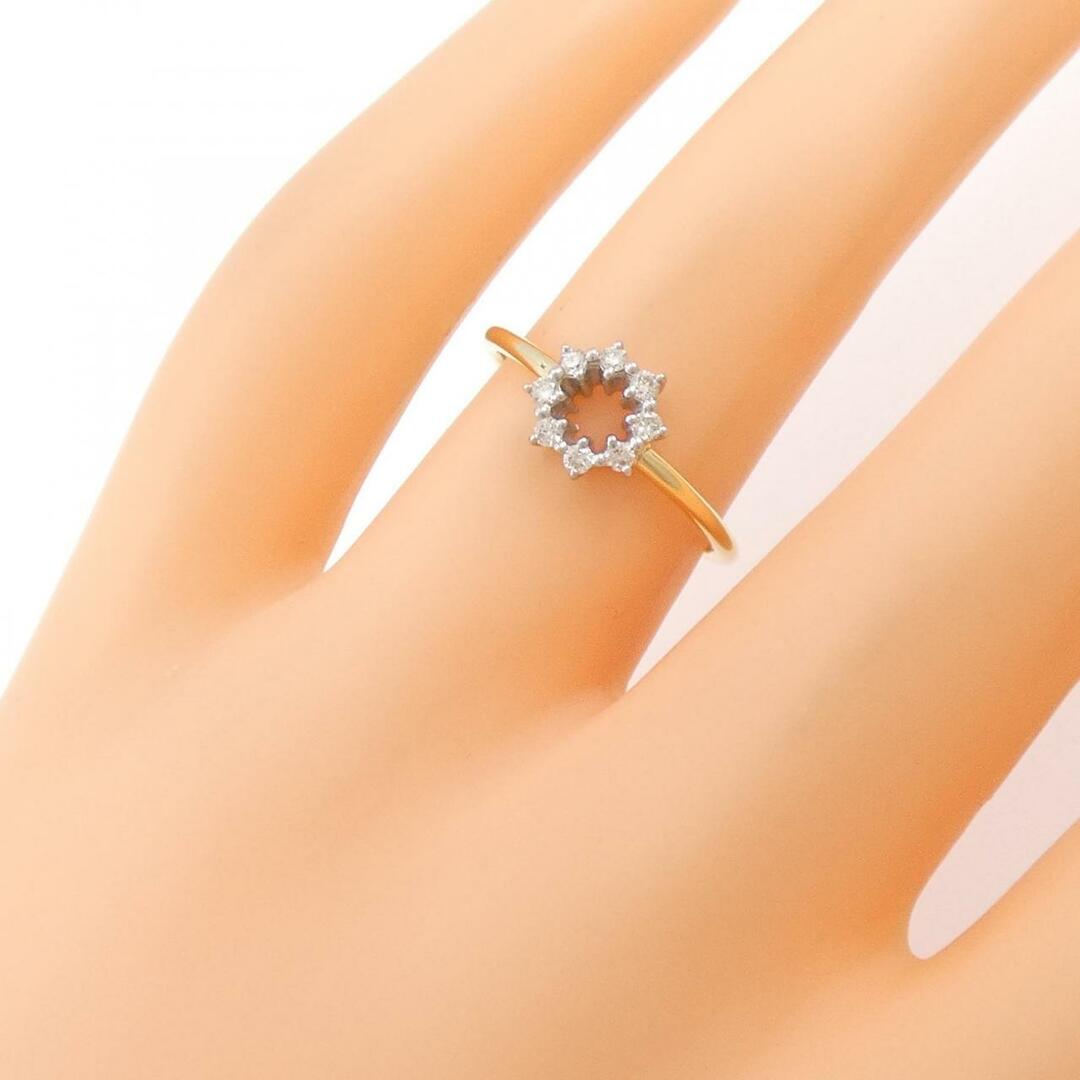 K18YG/PT ダイヤモンド リング 0.11CT レディースのアクセサリー(リング(指輪))の商品写真