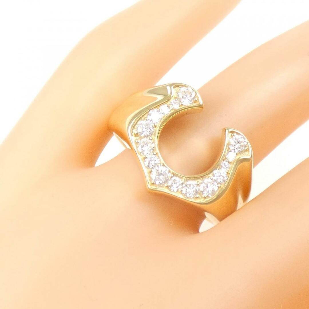 【新品】K18YG ホースシュー ダイヤモンド リング 0.45CT レディースのアクセサリー(リング(指輪))の商品写真