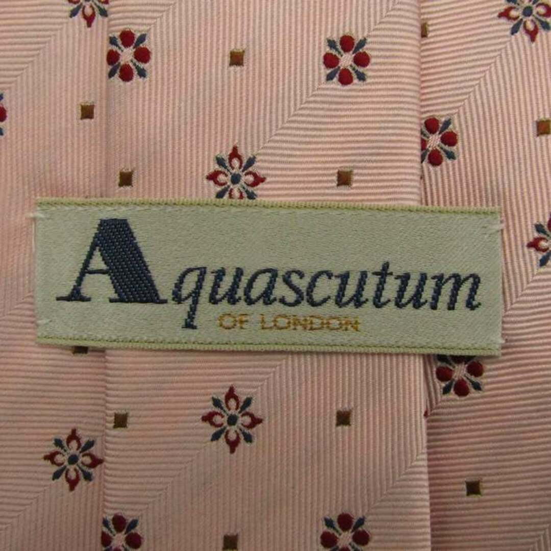 AQUA SCUTUM(アクアスキュータム)のアクアスキュータム ブランド ネクタイ シルク 小紋柄 総柄 メンズ ピンク Aquascutum メンズのファッション小物(ネクタイ)の商品写真