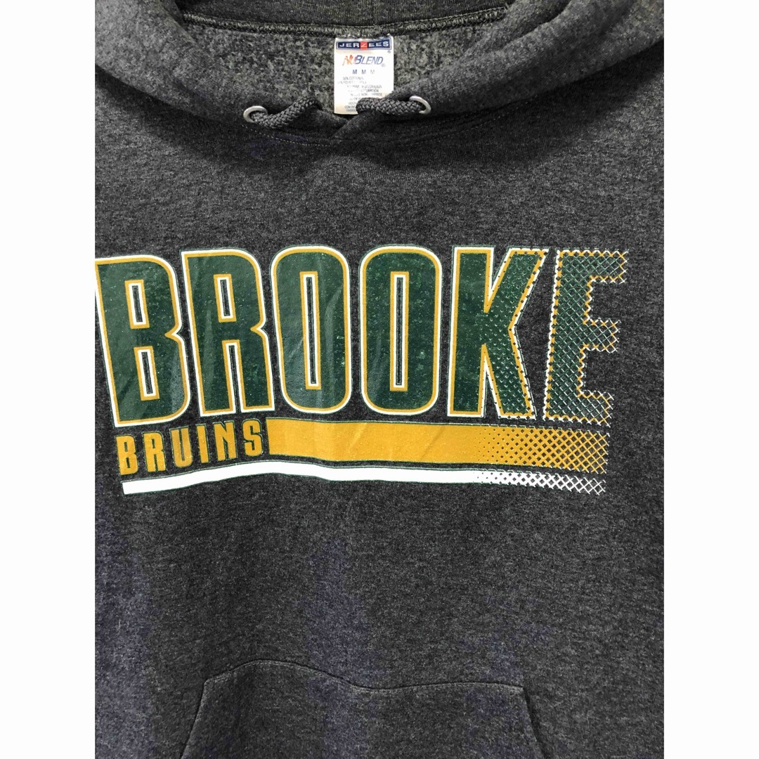 JERZEES(ジャージーズ)のBROOOKE BRUINS　パーカー　M　ダークグレー　USA古着 メンズのトップス(パーカー)の商品写真