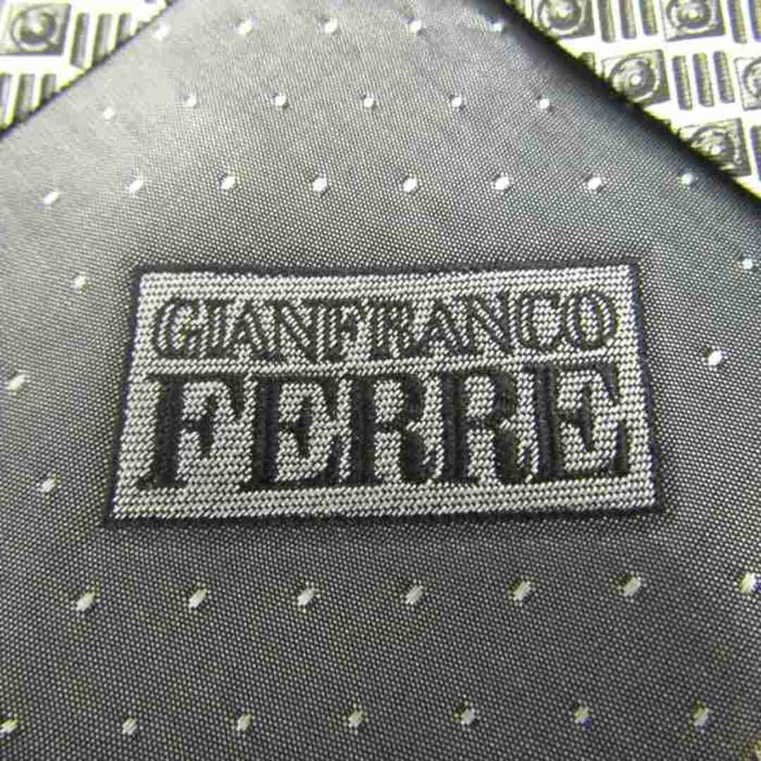 Gianfranco FERRE(ジャンフランコフェレ)のジャンフランコフェレ ブランド ネクタイ シルク ボーダー柄 ドット柄 伊製生地 メンズ カーキ GIANFRANCO FERRE メンズのファッション小物(ネクタイ)の商品写真