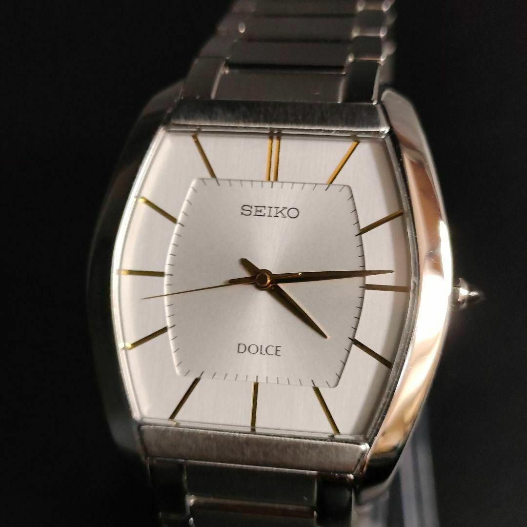 SEIKO(セイコー)の極美品【稼働品】SEIKOセイコードルチェ　トノー　ホワイト　シルバー　クォーツ メンズの時計(腕時計(アナログ))の商品写真